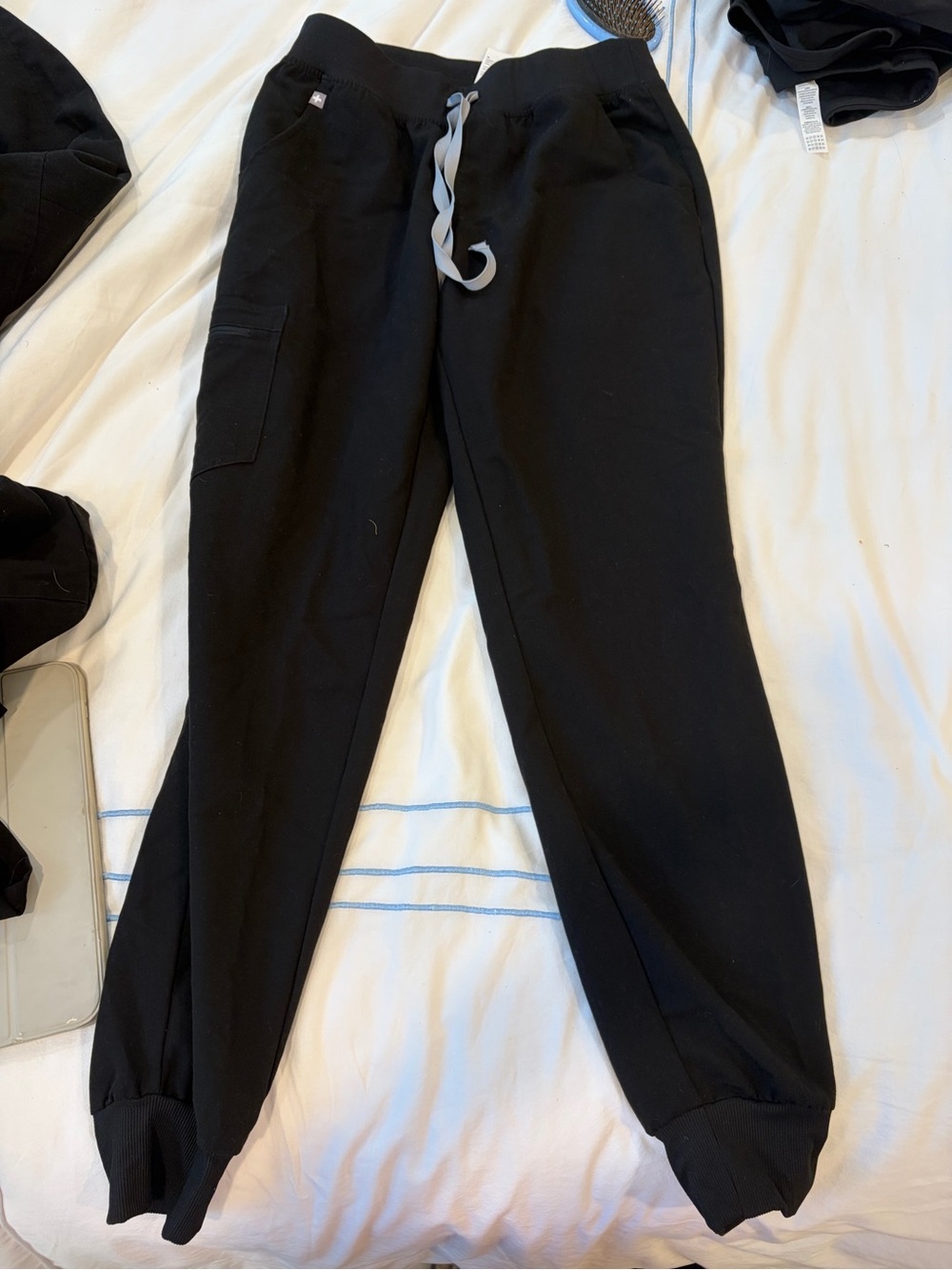 Figs Black Women’s Jogger Pants with Gray Drawstring